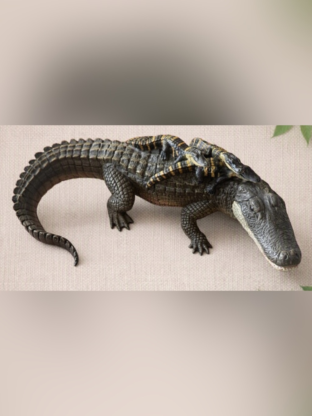 Realistic Alligator Toy Figures – Adult & Baby Set